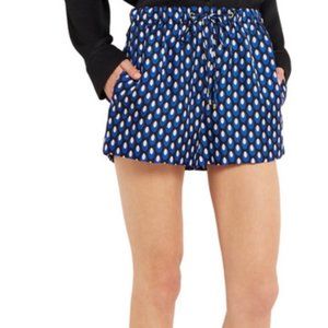 NWT Diane Von Furstenberg DVF Liri Printed Silk Shorts Size Large